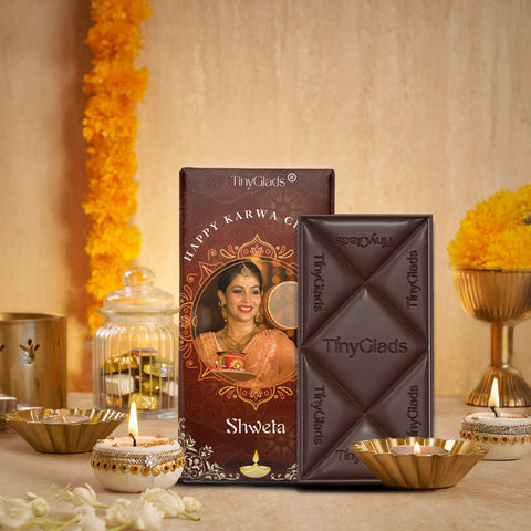 Personalised Karwa Chauth Chocolate Bar with Custom Photo