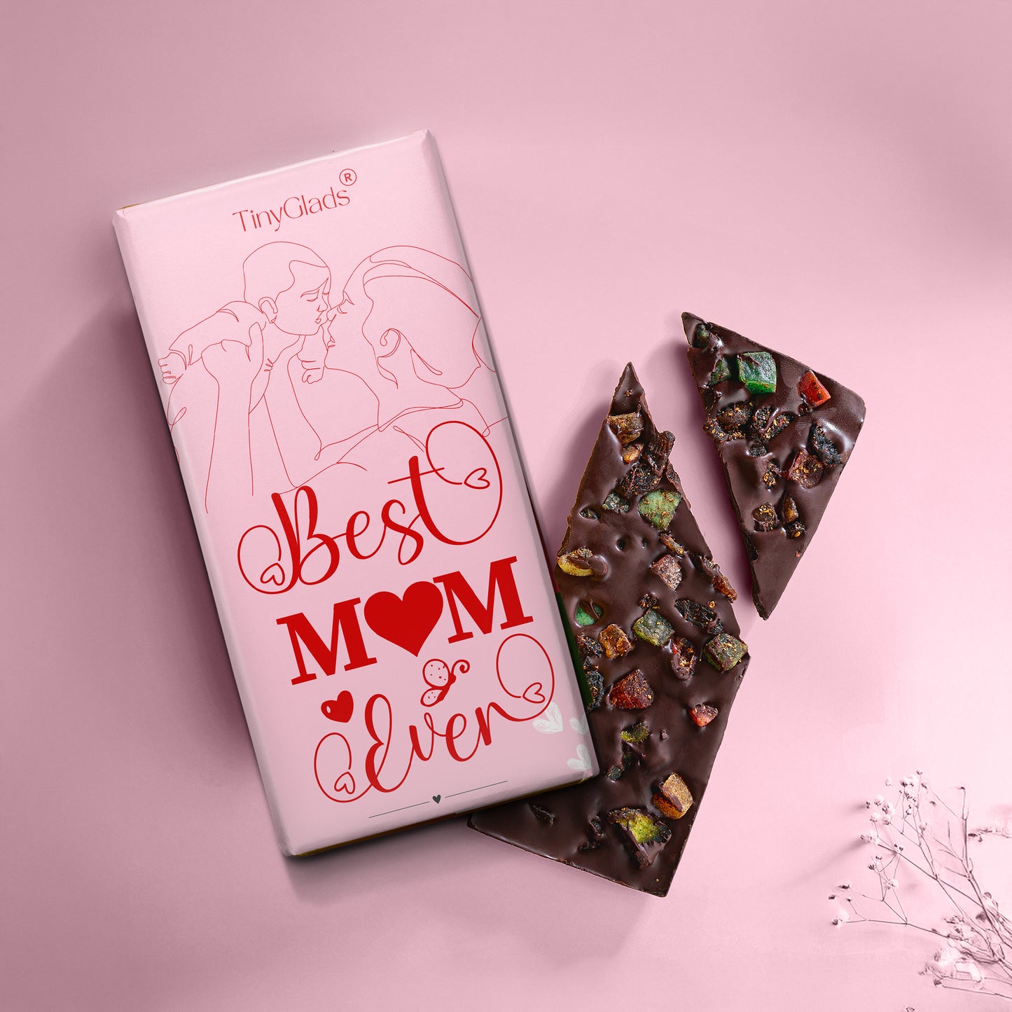 Mother’s Day Chocolate Gift Box with 9 Truffles & Bar