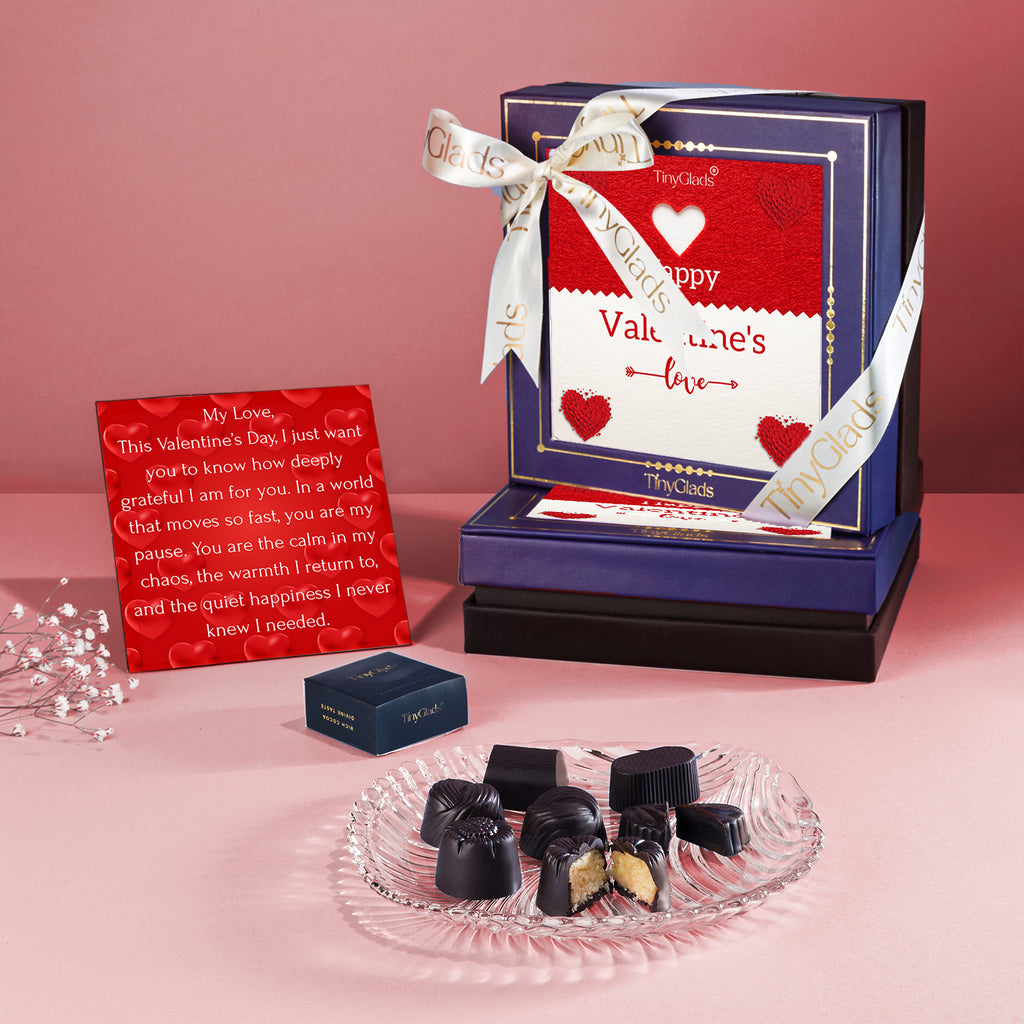 Happy Valentine’s Day Chocolate Gift Box with 9 Assorted Truffles