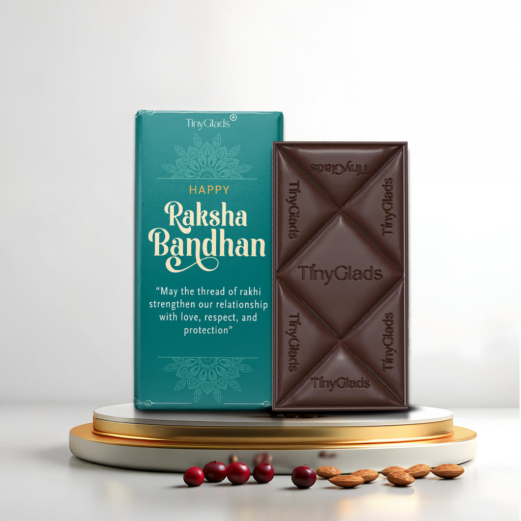 TinyGlads Raksha Blessings Chocolate Bar | Premium Festive Gift | 80g