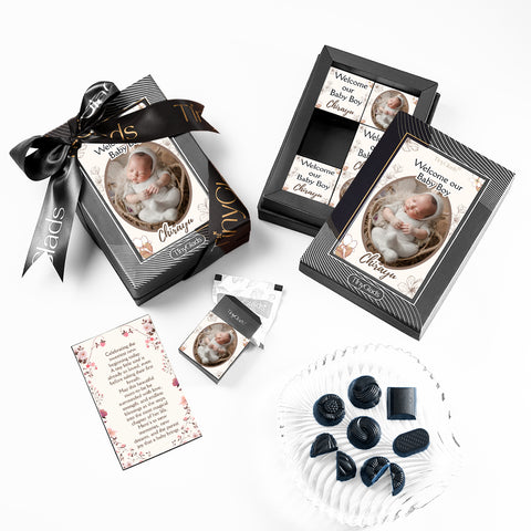 Personalised Photoframe Baby Shower Gift - 6 Chocolate Truffles