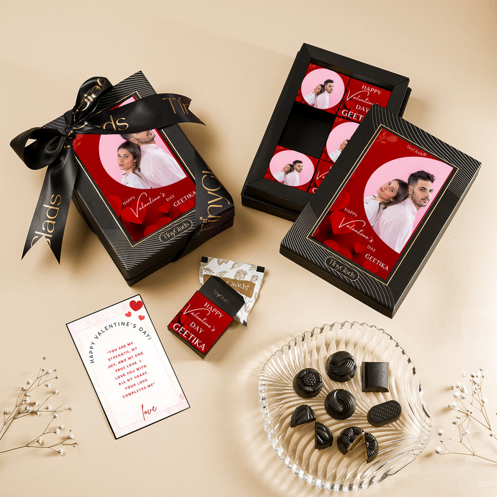 Valentine’s Day Romantic Photo Keepsake Box with 6 Truffles