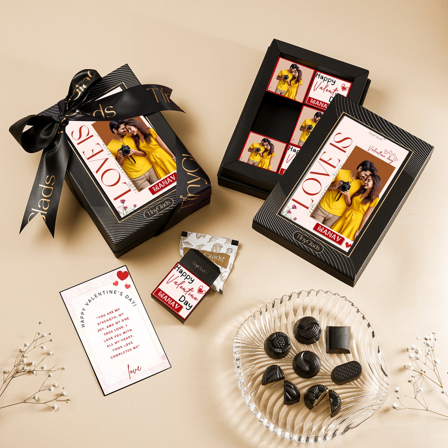Valentine Day Love Chocolate Box with 6 Truffles