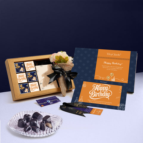 Birthday Chocolate Gift Hamper – Bracelet, Pen, Diary & Flower Bouquet