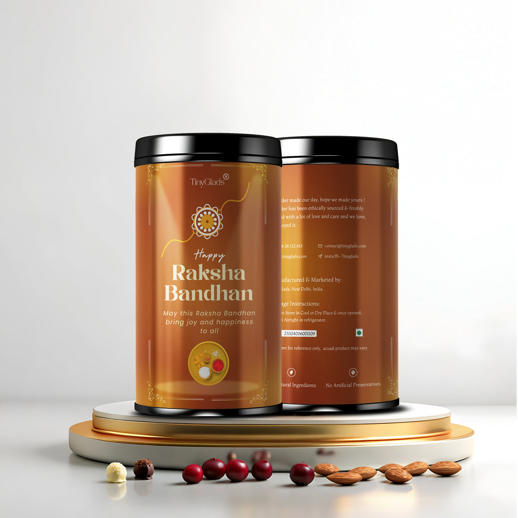 TinyGlads Happy Raksha Bandhan Chocolate Truffle Jar | 12 Gourmet Truffles