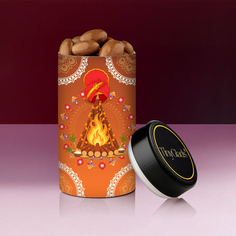 TinyGlads Lohri Delight Chocolate Gift Box | 6 Assorted Truffles & 1 Chocolate Jar