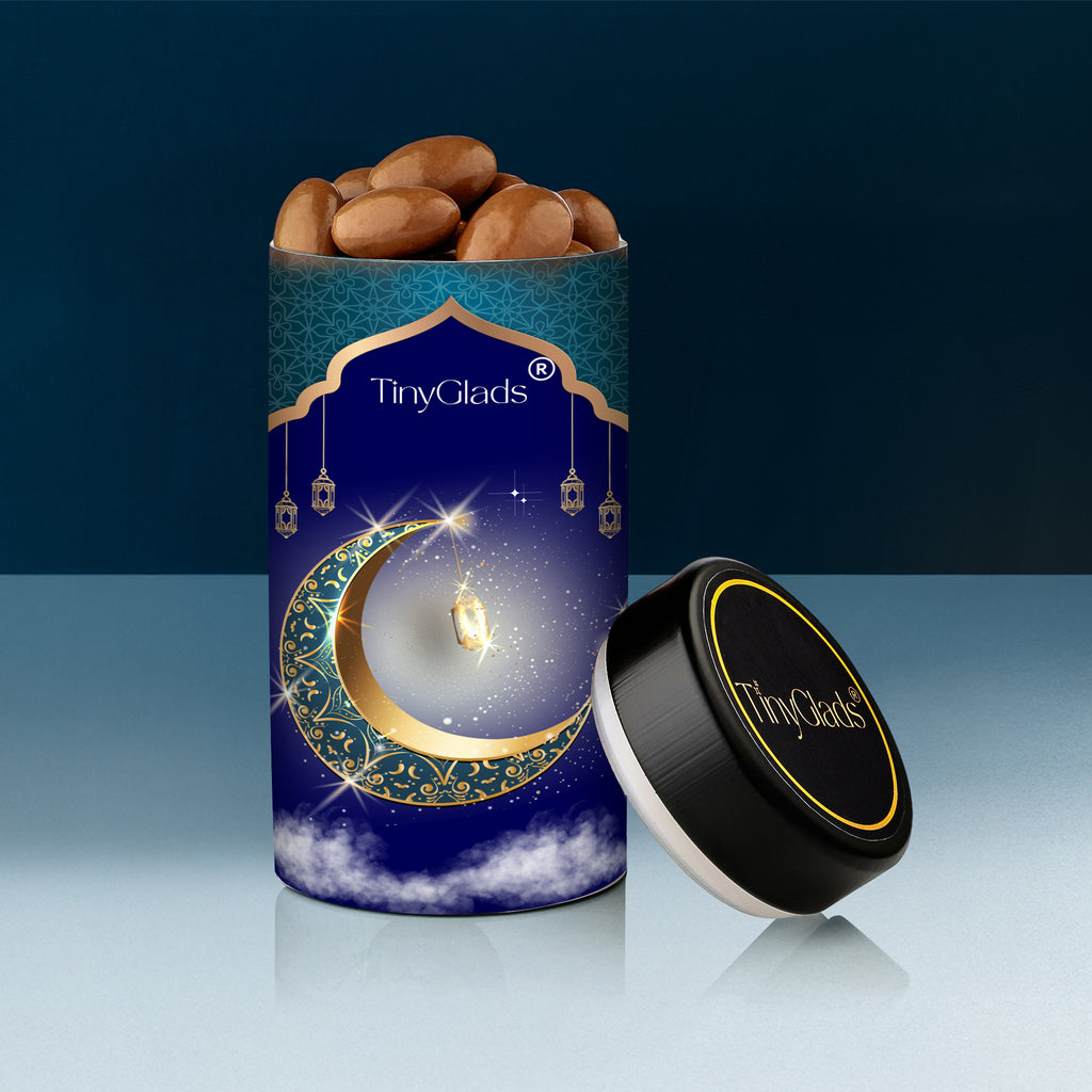 TinyGlads Eid Celebration Chocolate Gift Box | 1 Chocolate Jar, 1 Chocolate Bar & 6 Premium Truffles