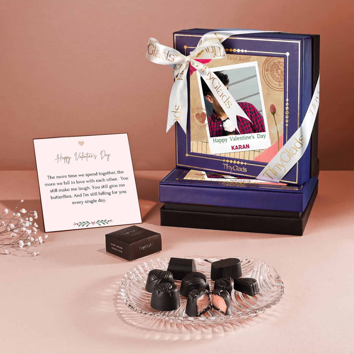 Valentine Photo Chocolate Keepsake Box with 9 Truffles