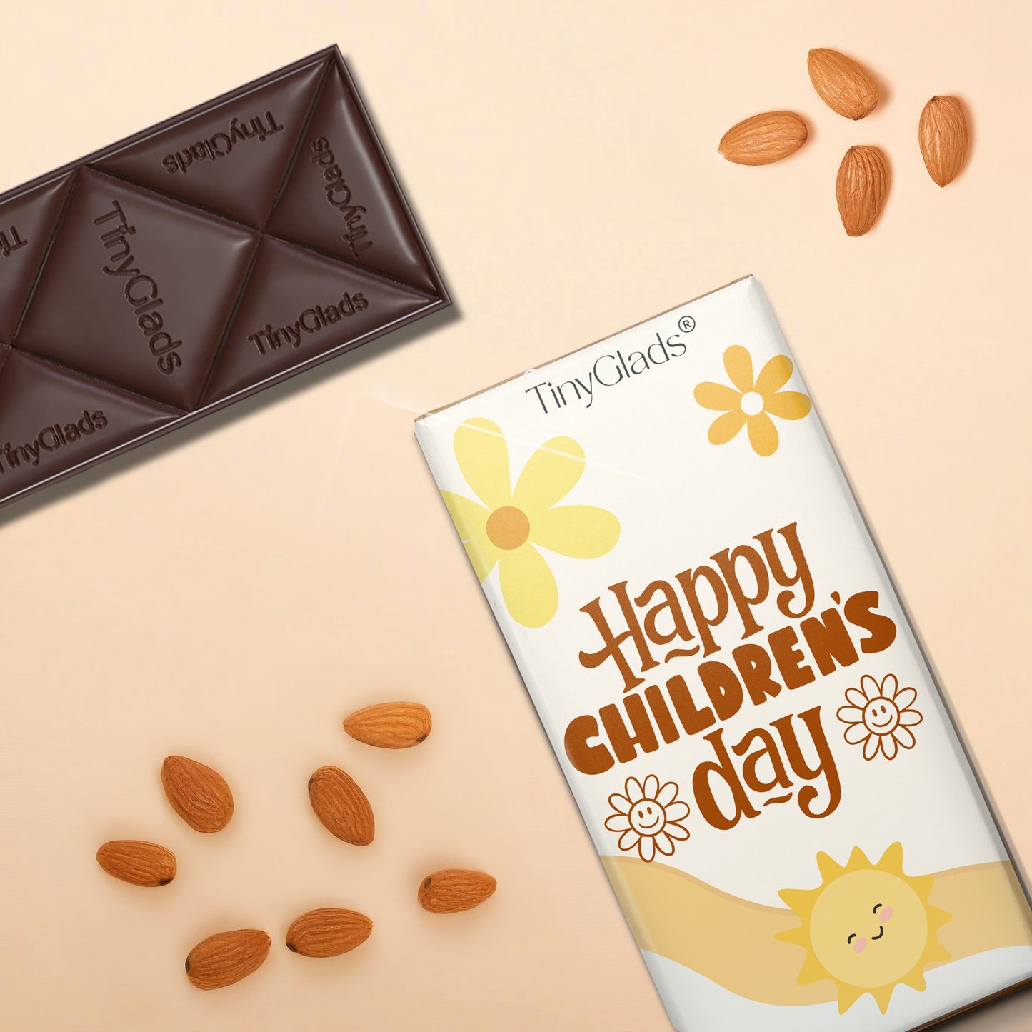 TinyGlads Sunshine Smiles Chocolate Bar | Children's Day Edition | 80g