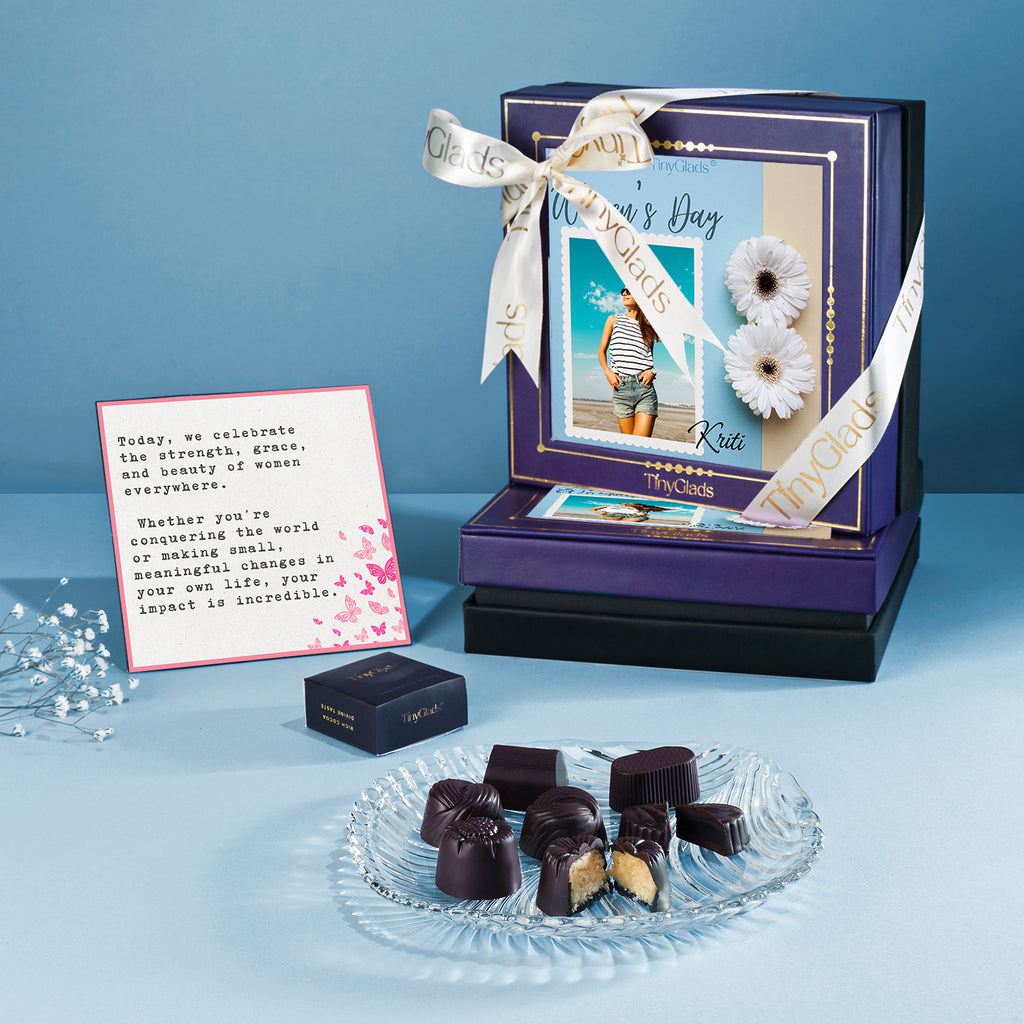 Custom Women's Day Chocolate Box | 9 Premium Truffles