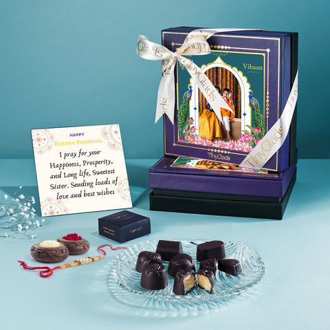 Personalised Rakhi Memory Box – Chocolate, Photo Frame & Rakhi