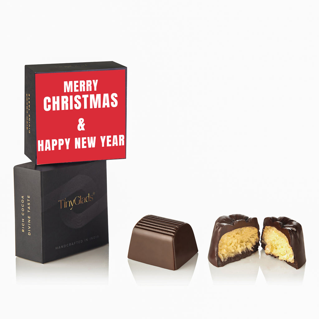 TinyGlads Personalized Corporate Christmas Chocolate Gift Box | 12 Custom Chocolates