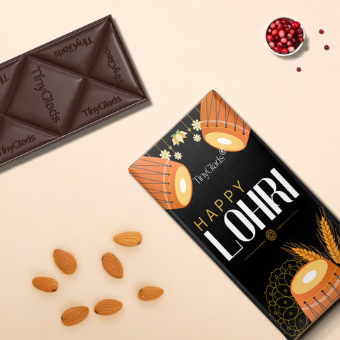 TinyGlads Happy Lohri Chocolate Bar | Almond & Cranberry