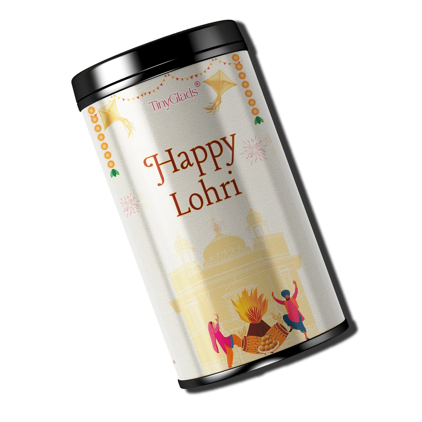 TinyGlads Golden Lohri Chocolate Truffle Jar | 12 Assorted Truffles