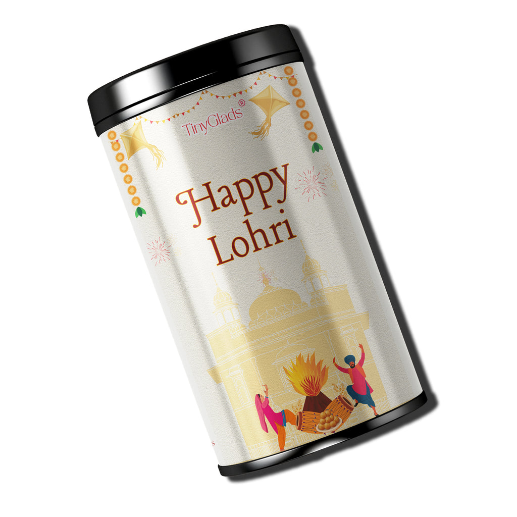 TinyGlads Golden Lohri Chocolate Truffle Jar | 12 Assorted Truffles