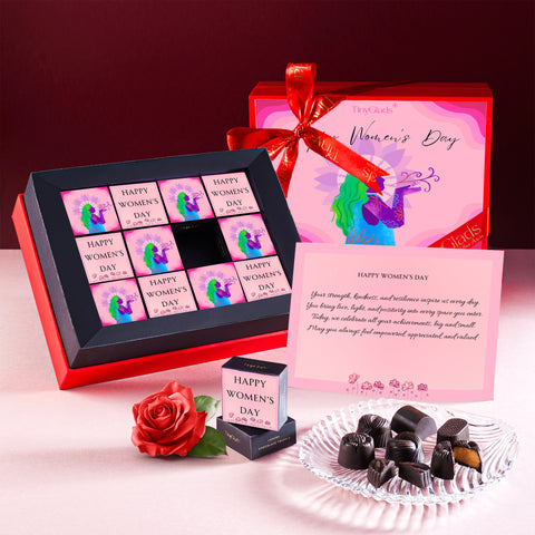 TinyGlads Women's Day Peacock Chocolate Gift Box | 12 Truffles
