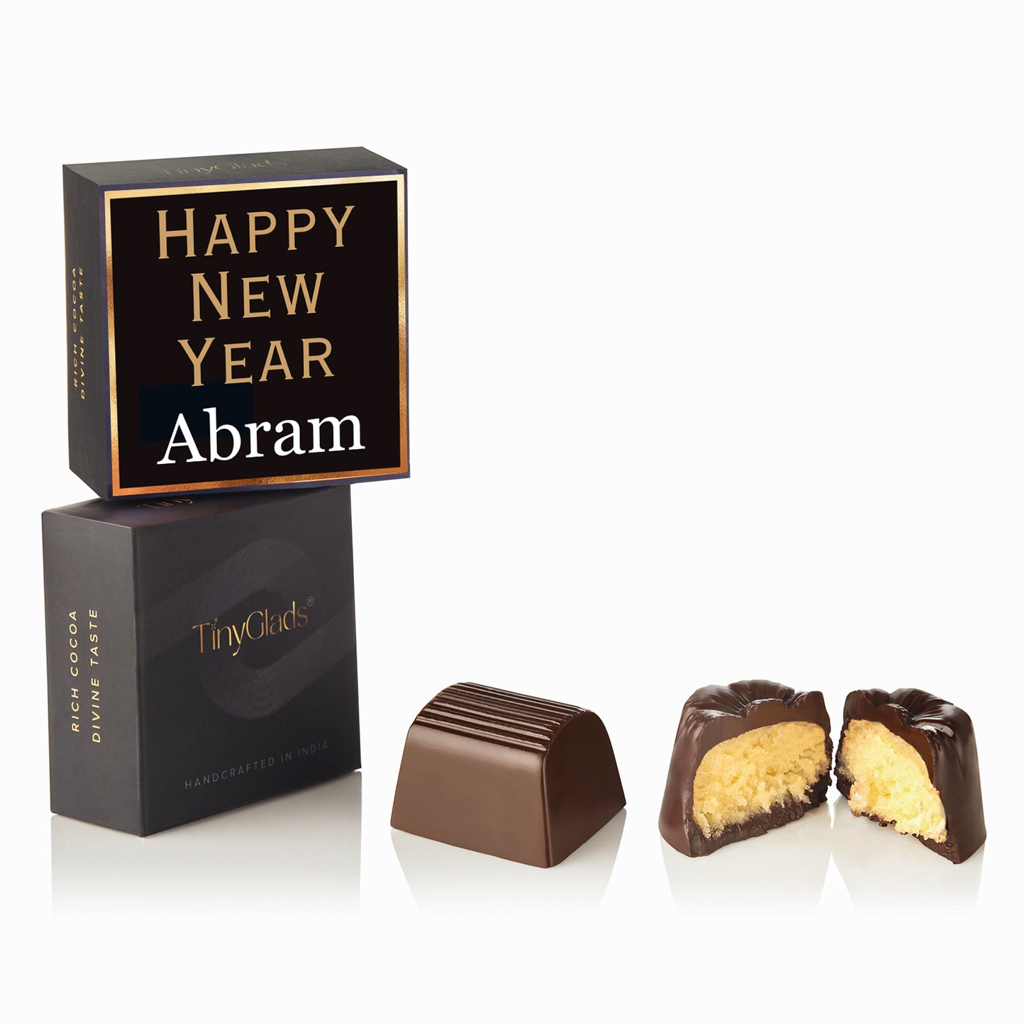 TinyGlads Personalized Happy New Year Chocolate Gift Box | 9 Truffles