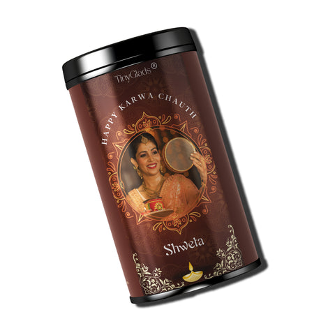 Personalised Festive Chocolate Gift Jar for Karwa Chauth