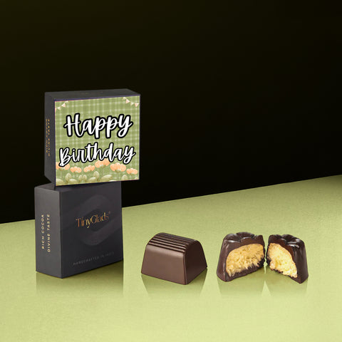Premium truffle chocolate gift box with six bite-sized chocolate treats