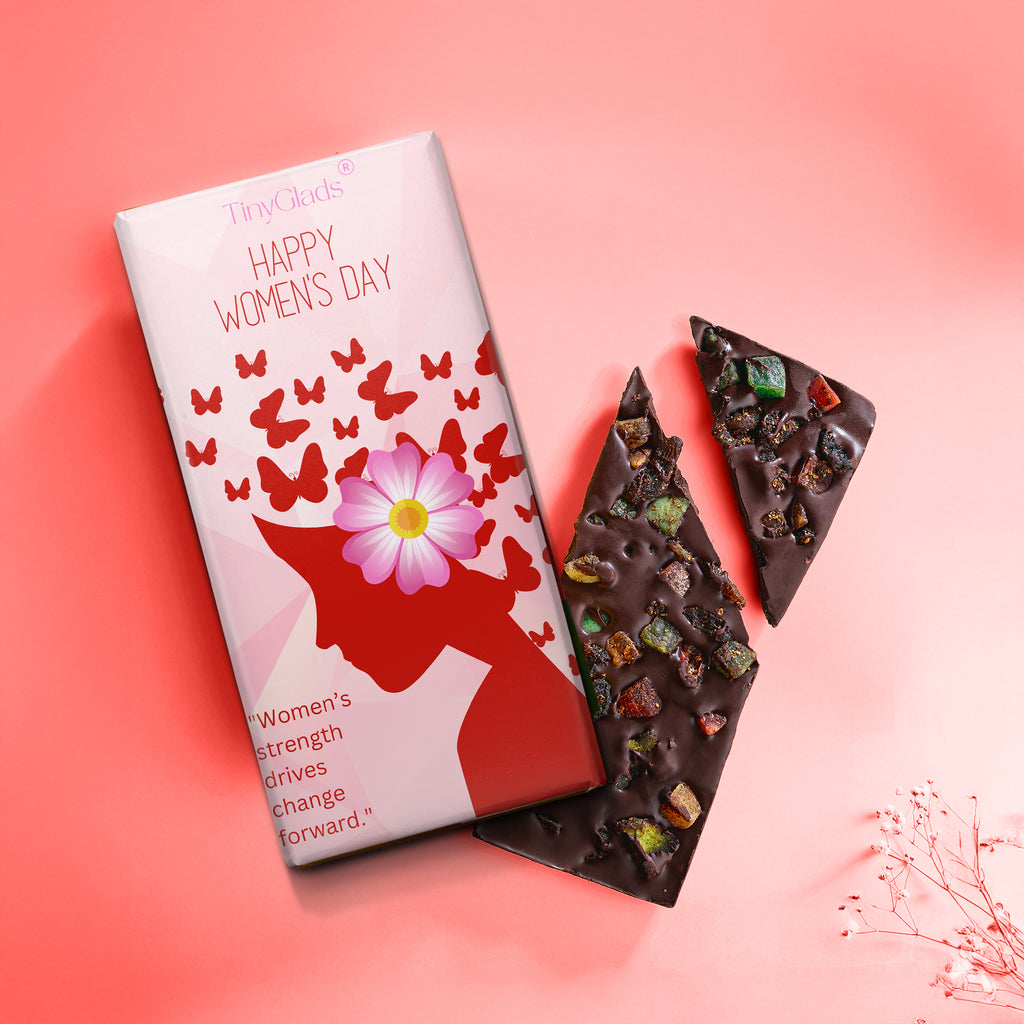 TinyGlads Women's Day Celebration Gift Box | 2 Chocolate Bars & 6 Assorted Truffles