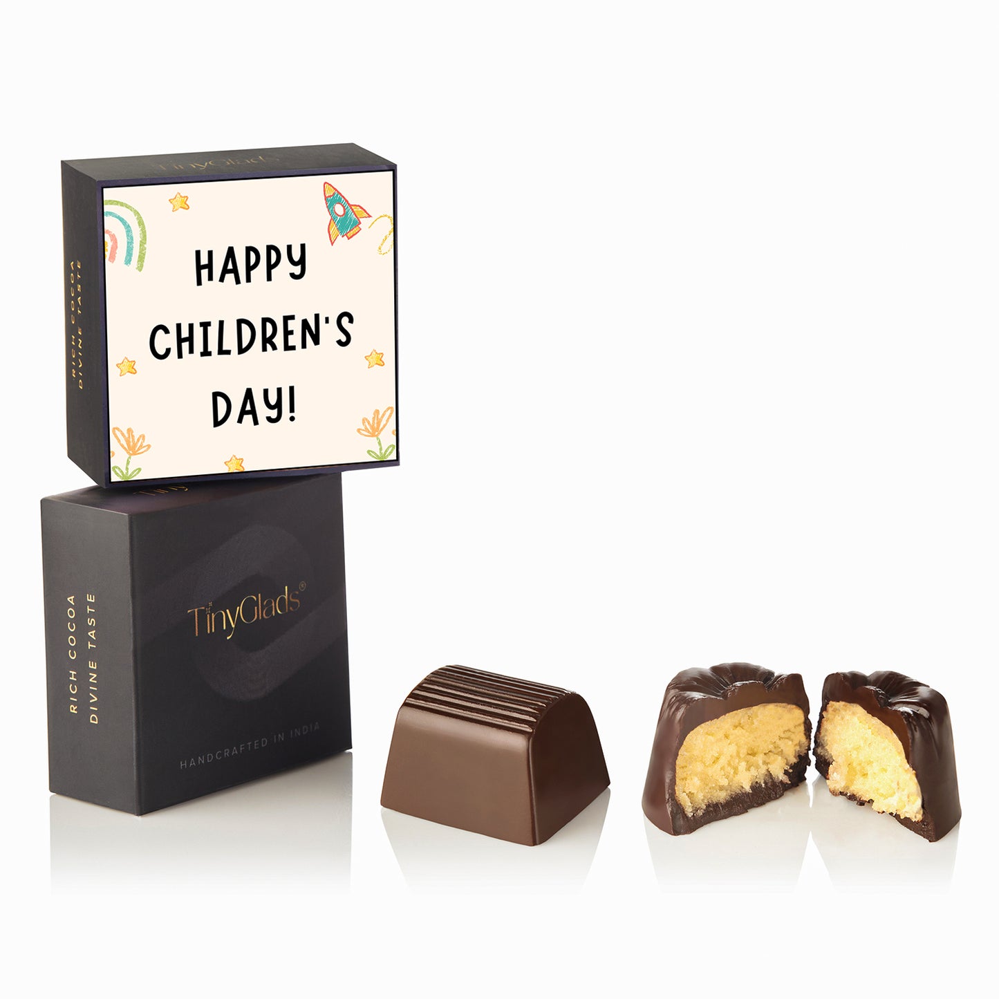 TinyGlads Personalized Children's Day Chocolate Gift Box | 6 Assorted Gourmet Truffles
