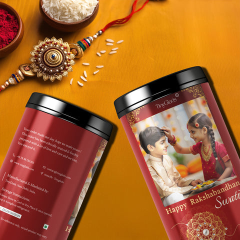 TinyGlads Rakhi Memories Personalized Chocolate Truffle Jar | 12 Truffles