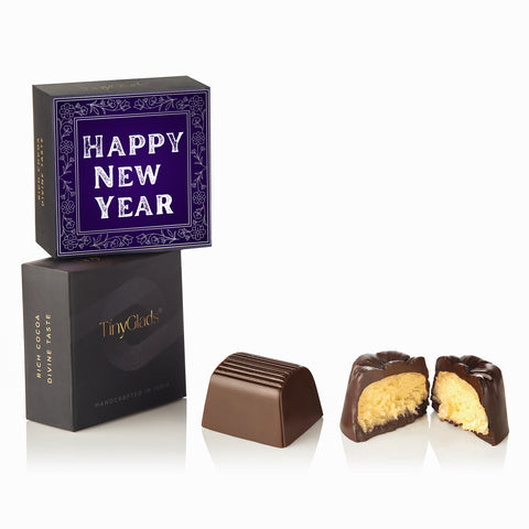 TinyGlads Purple New Year Chocolate Gift Box | 9 Gourmet Truffles
