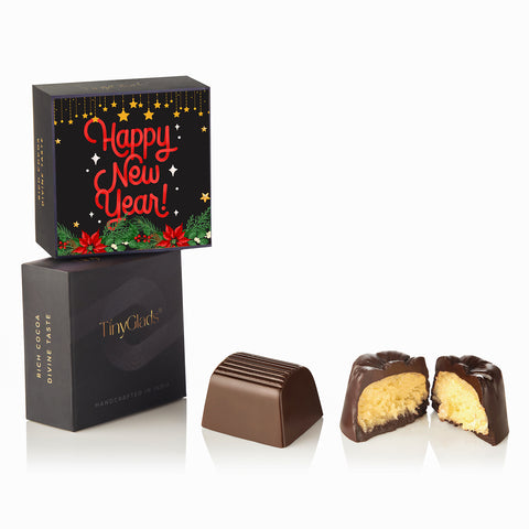 TinyGlads Midnight Blue New Year Chocolate Gift Box | 6 Gourmet Truffles