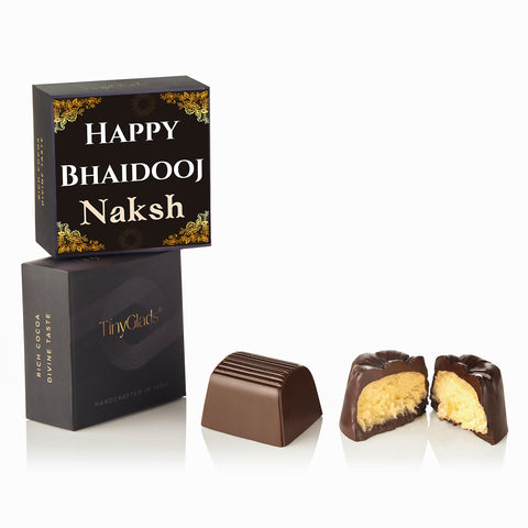 TinyGlads Bhaidooj Gift Box | 6 Assorted Chocolate Truffles & 1 Message Card