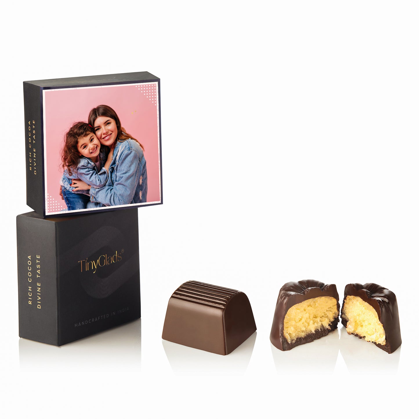 TinyGlads Custom Photo New Year Chocolate Gift Box | 6 Gourmet Truffles