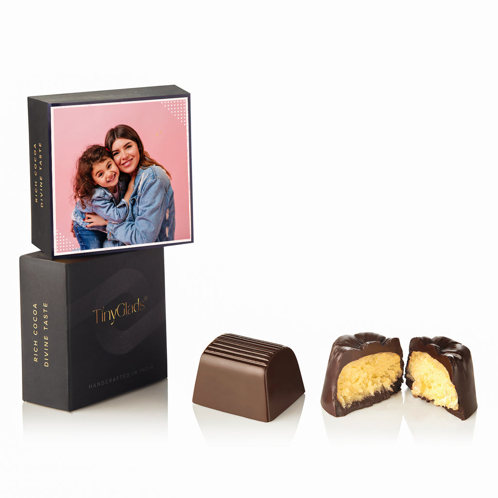 TinyGlads Custom Photo New Year Chocolate Gift Box | 6 Gourmet Truffles