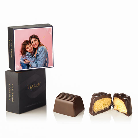 TinyGlads Custom Photo New Year Chocolate Gift Box | 6 Gourmet Truffles