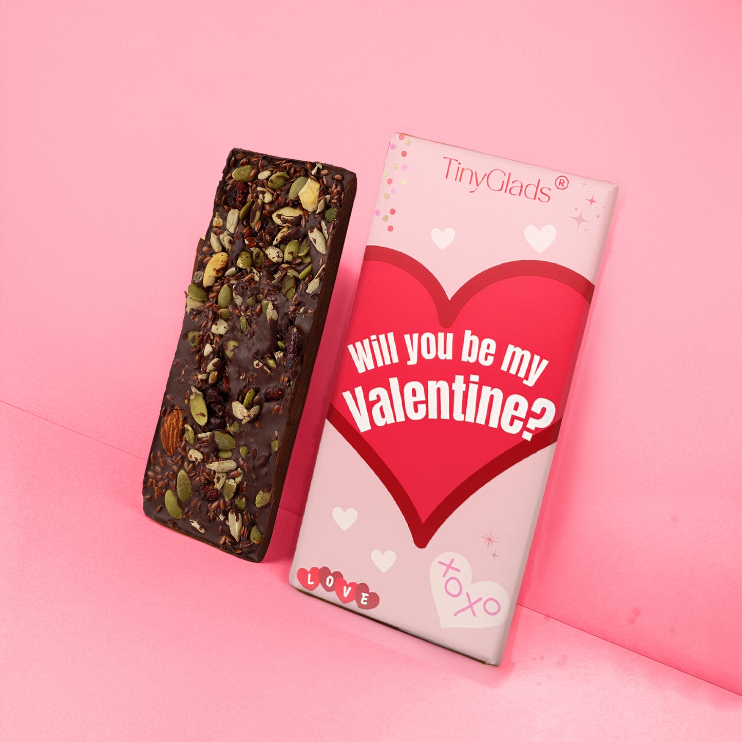 Personalised Valentine Chocolate Gift Box with 2 Chocolate Bars & 6 Truffles