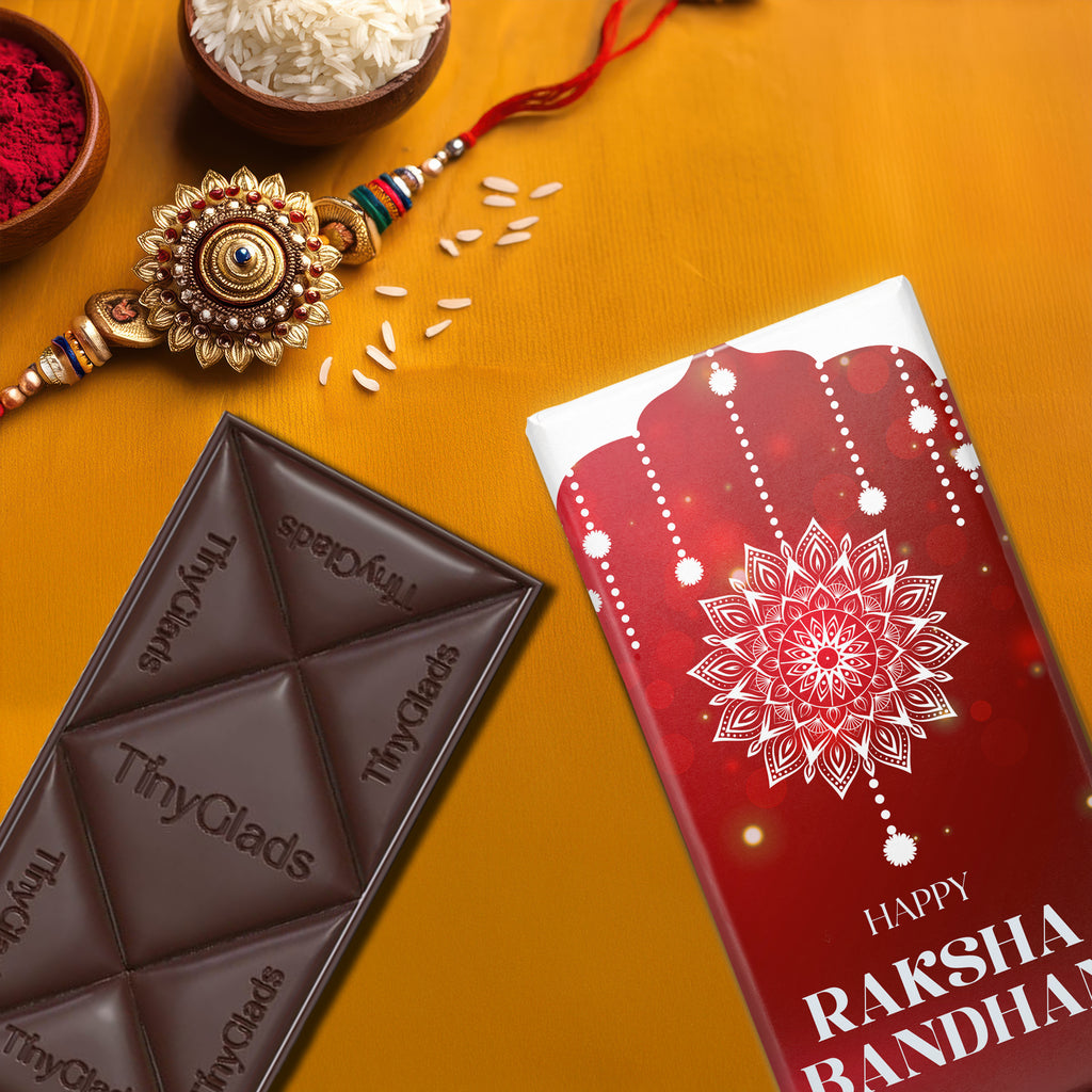 TinyGlads Rakhi Bliss Chocolate Bar | Almond & Cranberry | 80g
