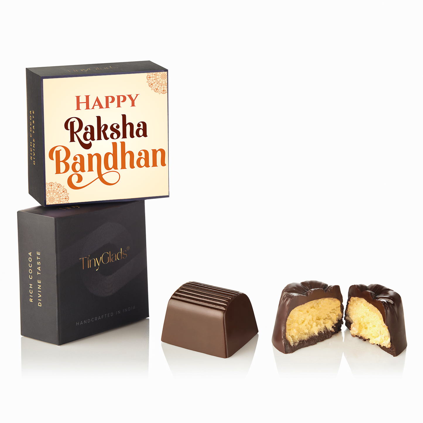 TinyGlads Rakhi Wishes Chocolate Gift Box | 6 Gourmet Truffles