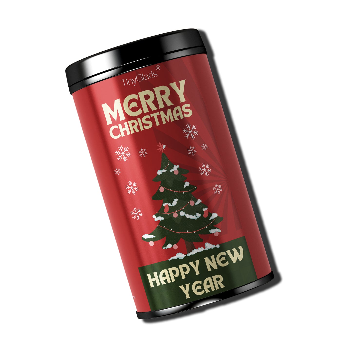 TinyGlads Merry Christmas & Happy New Year Chocolate Truffle Jar | 12 Assorted Chocolates