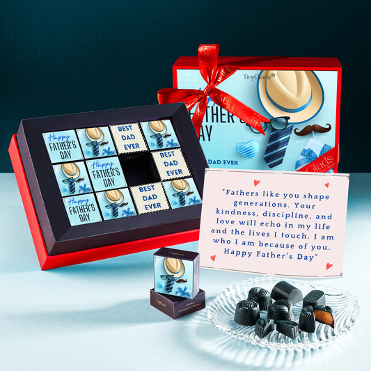 TinyGlads Best Dad Ever Father’s Day Chocolate Gift Box – 12 Pcs Inside