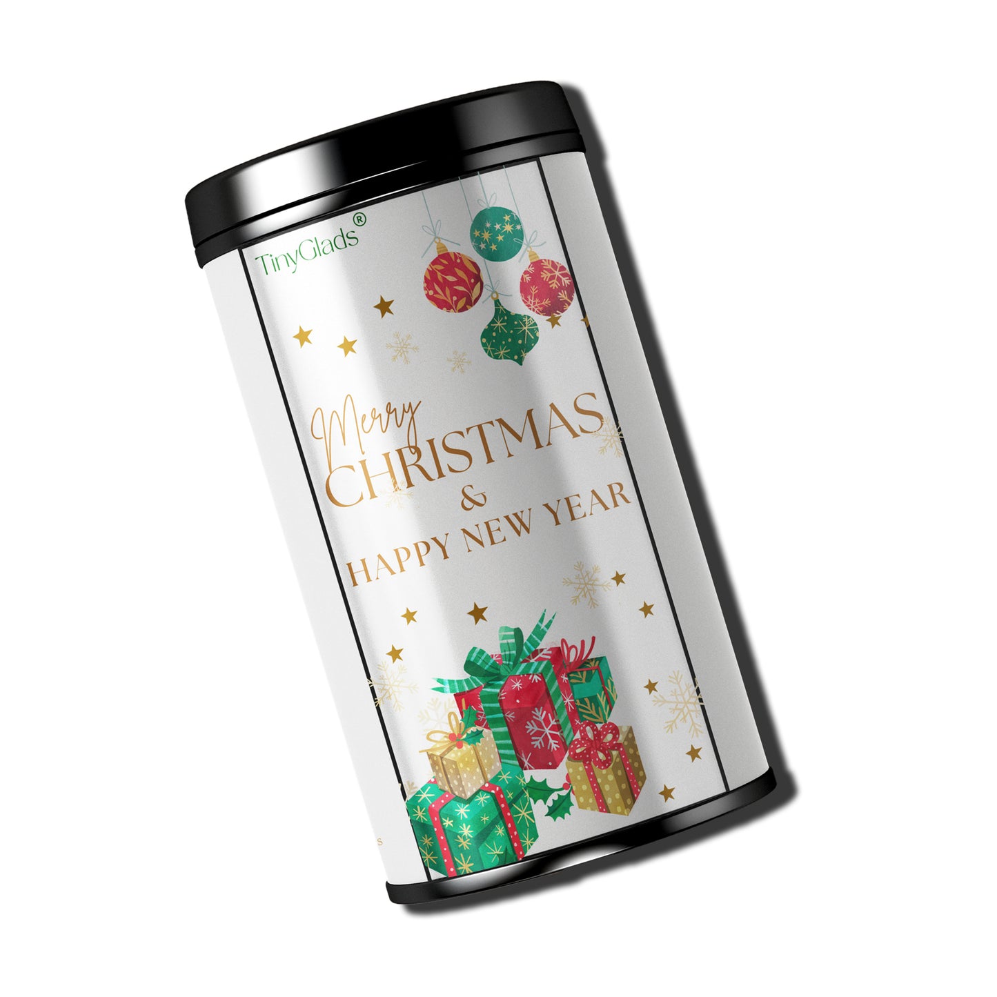 TinyGlads Merry Christmas & Happy New Year Chocolate Truffle Jar | 12 Assorted Chocolates | 250g