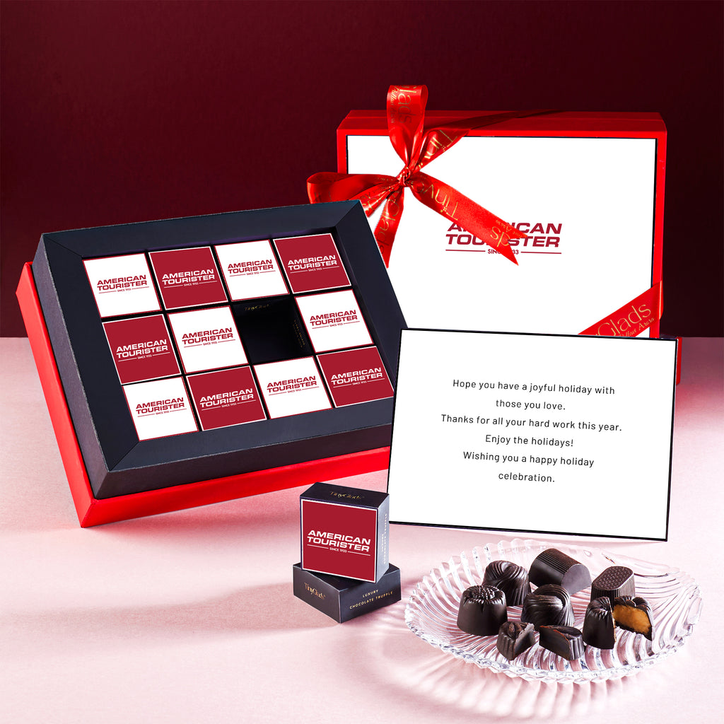 Executive Corporate Chocolate Box with Custom Logo – 12 Pcs Truffles
