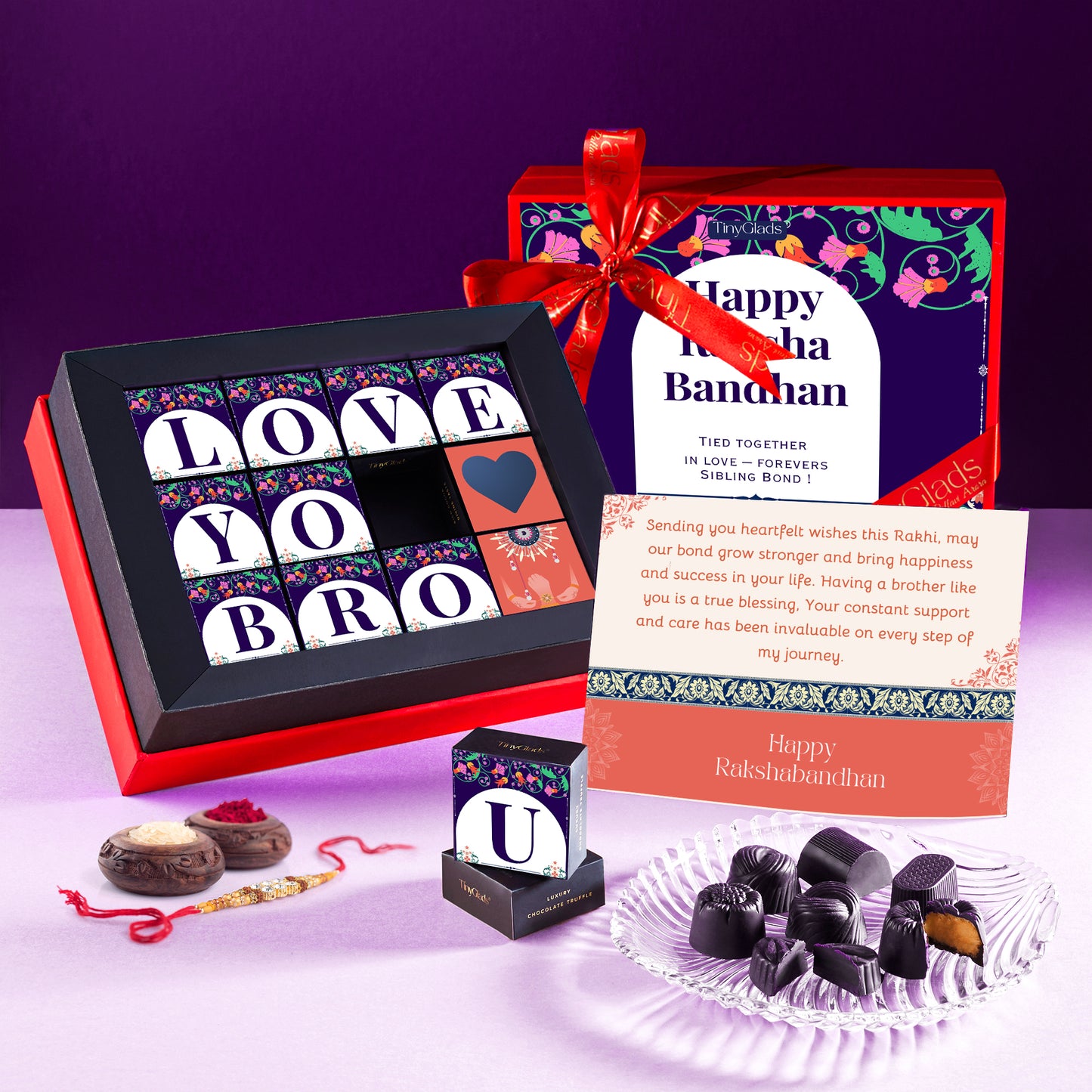 Premium Rakhi Gift Box with Chocolates
