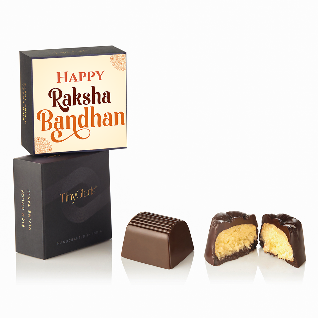 TinyGlads Rakhi Wishes Chocolate Gift Box | 6 Gourmet Truffles