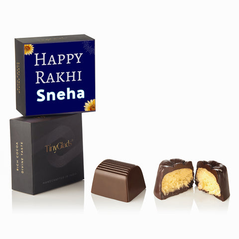 Chocolate Rakhi Gift Hamper for Brother – Custom Message & Designer Rakhi