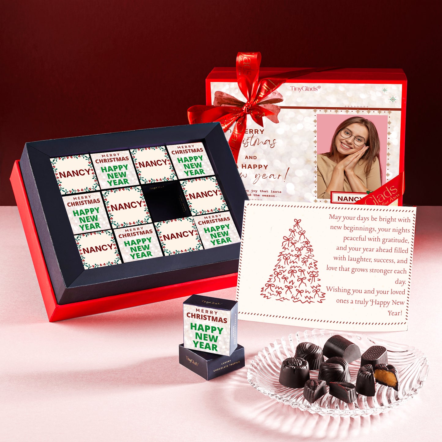 Merry Christmas & Happy New Year PhotoFrame Chocolate Box