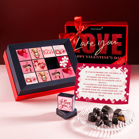 Love Edition Valentine Chocolate Gift Box with 12 Decadent Truffles
