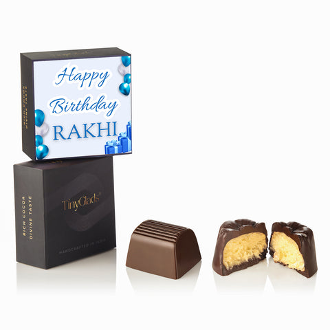 Birthday Chocolate Box Personalized | 6 Gourmet Truffles Gift