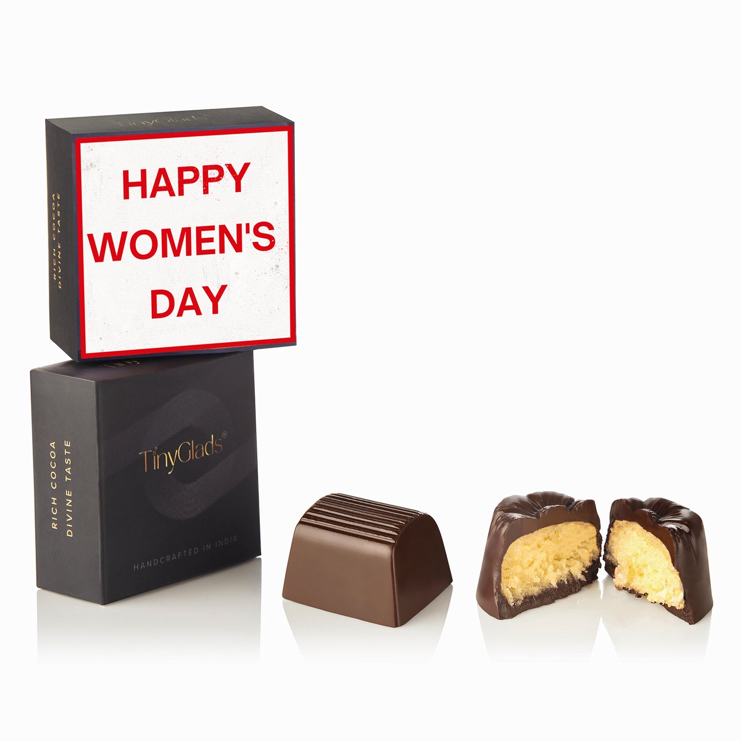 TinyGlads Happy Women's Day Chocolate Gift Box | 9 Premium Truffles