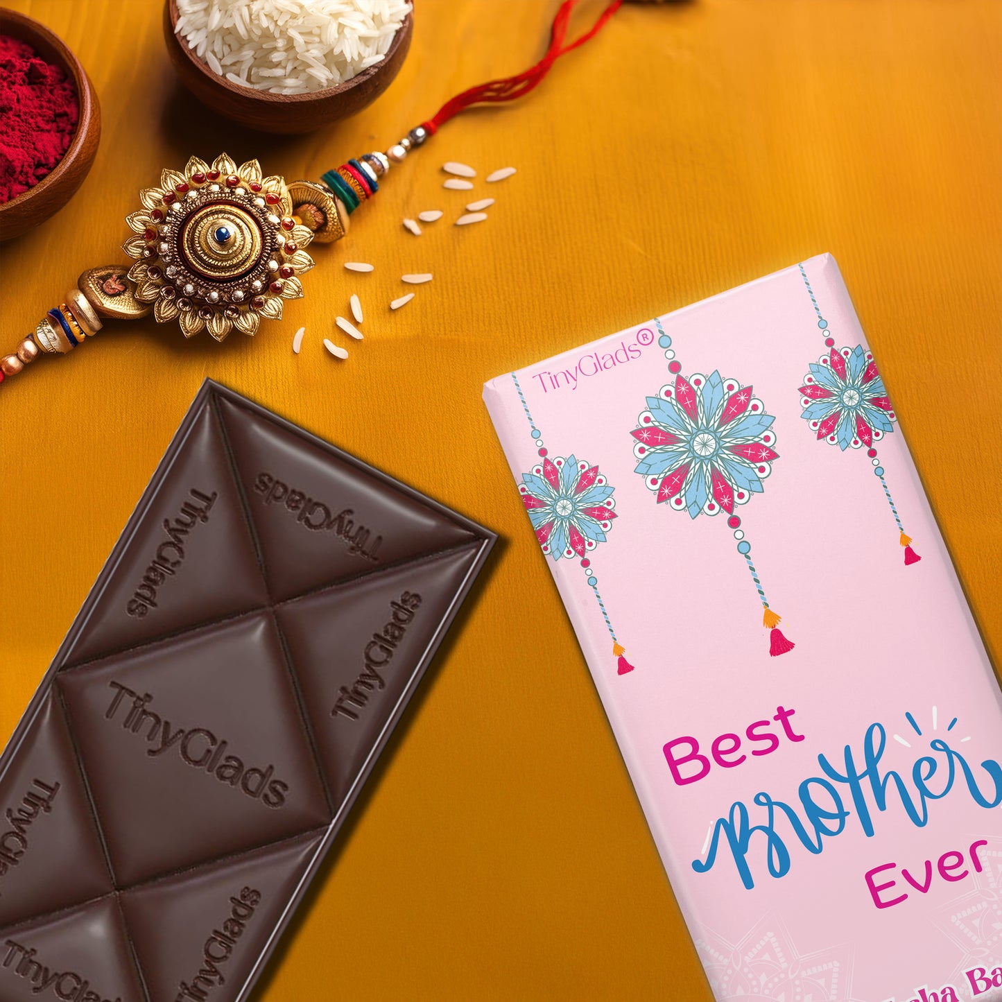 TinyGlads Best Brother Ever Chocolate Bar | Raksha Bandhan Special | 80g