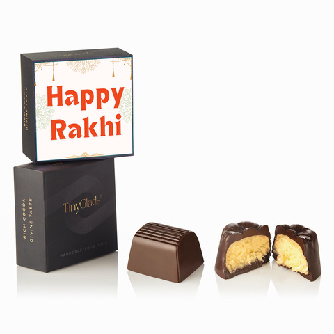 TinyGlads Love You Bro Rakhi Chocolate Gift Box | 9 Handcrafted Truffles