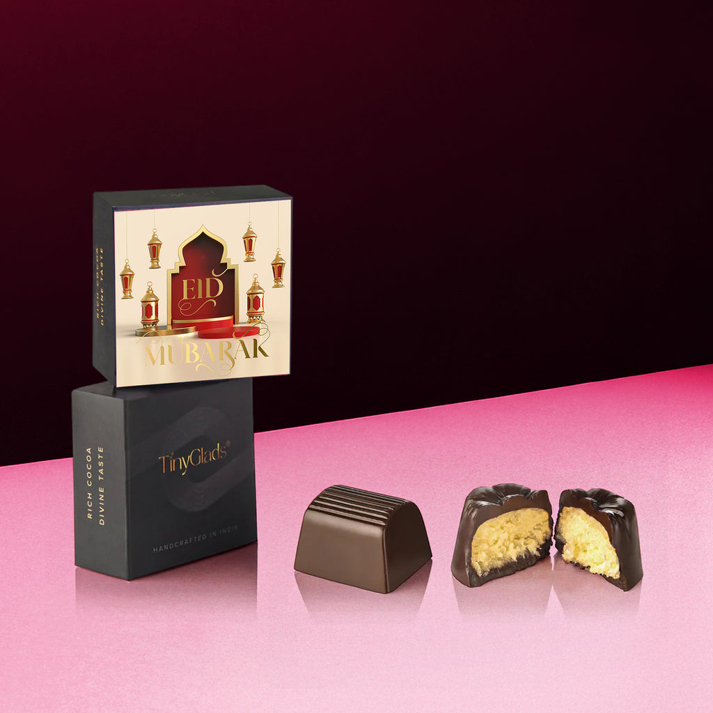TinyGlads Eid Delight Chocolate Gift Box | 1 Chocolate Jar & 6 Handcrafted Truffles
