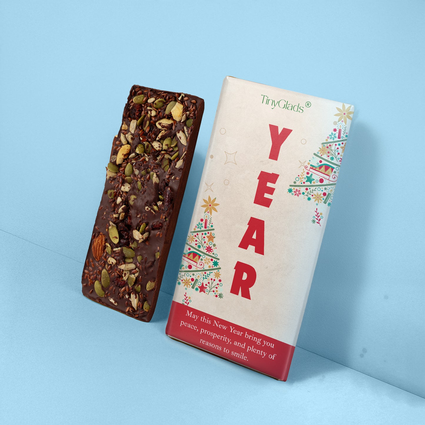 TinyGlads Christmas & New Year Chocolate Gift Box | 3 Premium Bars
